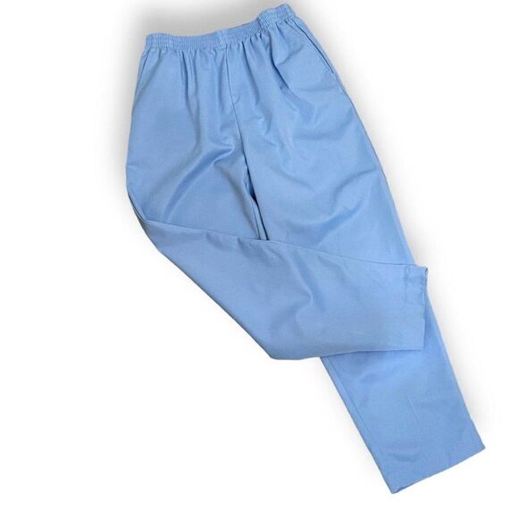 Alfred Dunner Pull On Pants Women's 10 Petite Light Blue Pockets Retro Business - Picture 2 of 13